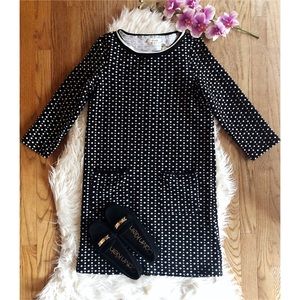 NWT Max Studio Black and Ivory Diamond Knit Dress